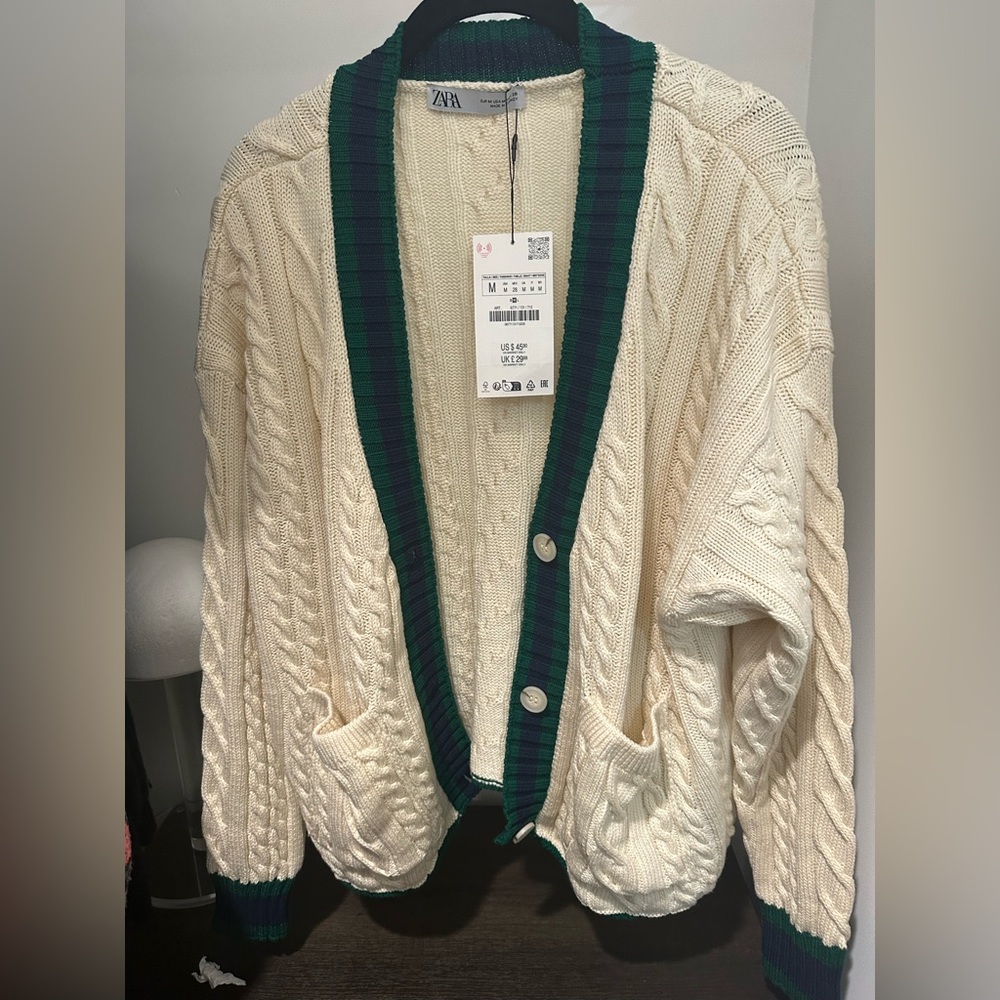 Zara cable knit cardigan